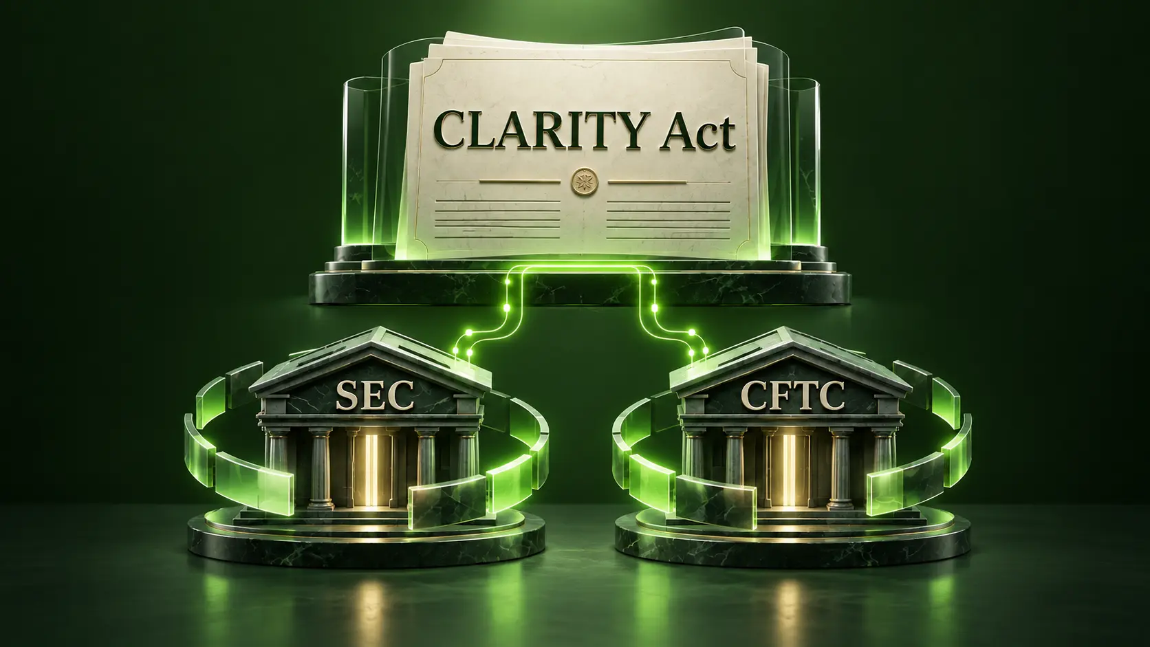 قانون CLARITY Act در بالای SEC و CFTC با مسیرهای سبز بازتعریف وظایف دو نهاد